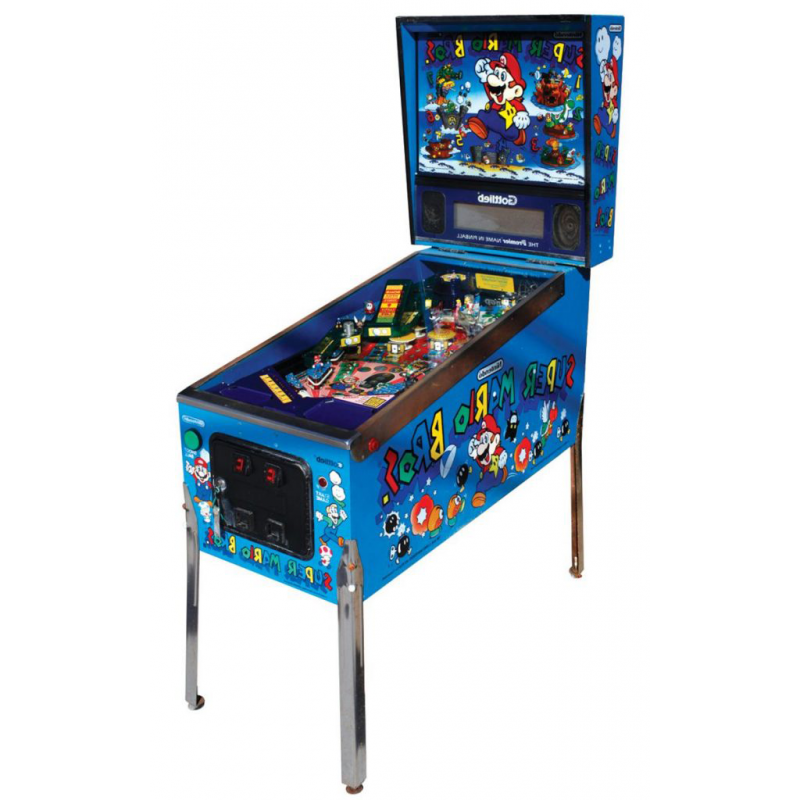 Vue latérale du flipper Mario édition limitée 4 200 ex. – Montanola